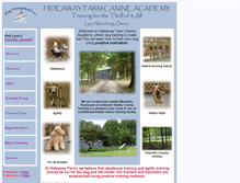 Tablet Screenshot of hideawayfarmcanineacademy.com